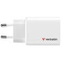 Verbatim Essentials Cargador de Pared GaN 65W 2xUSB-C 1xUSB-A Blanco